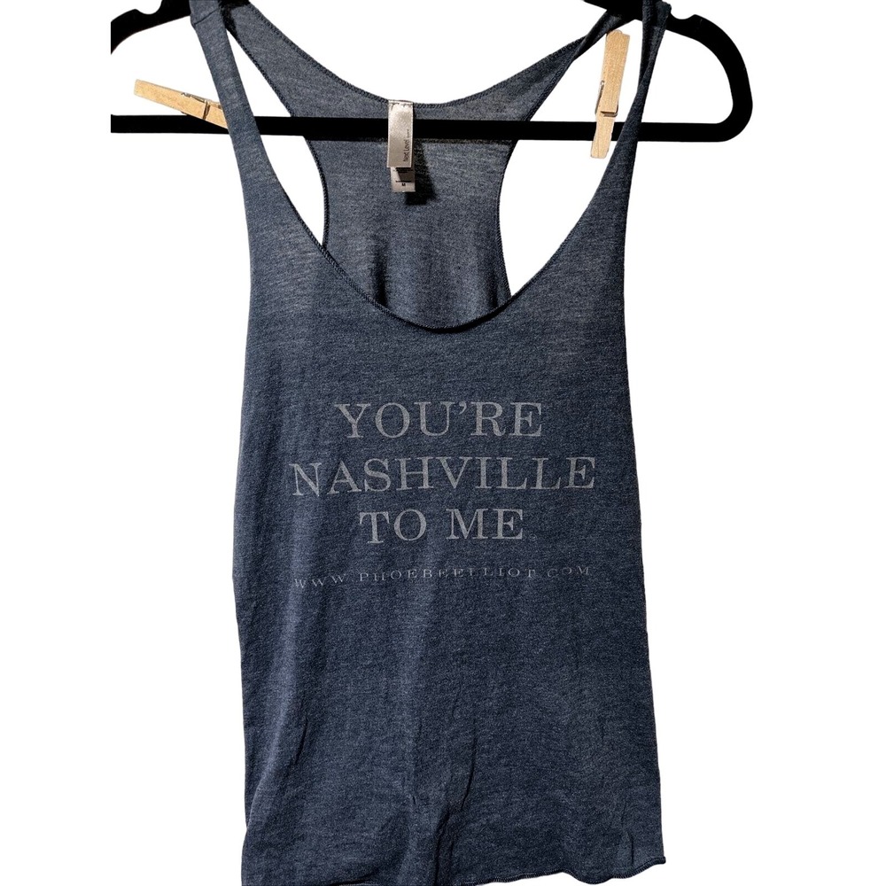 Next Level Apparel Graphic Tank Top Racerback Nashville Blue Medium